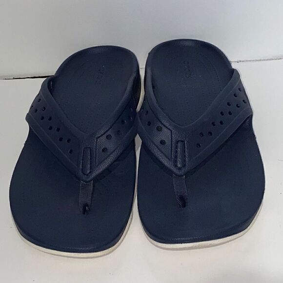 Crocs Men's Classic All Terrain Iconic Comfort Flip Flop In Blue Size 8 - Picture 2 of 10
